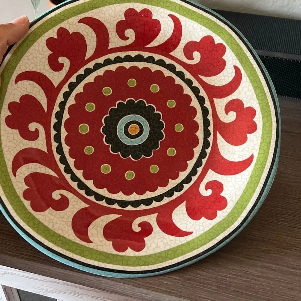 Pier 1 imports Suzani Medallion porcelain desert / salad plate 9”